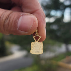 14K or 18K Gold Snare Drum Pendant