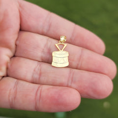 14K or 18K Gold Snare Drum Pendant