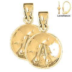 14K or 18K Gold Steel Drums Earrings