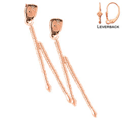 14K or 18K Gold 3D Drum Sticks Earrings