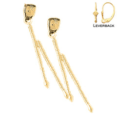 14K or 18K Gold 3D Drum Sticks Earrings