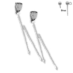 14K or 18K Gold 3D Drum Sticks Earrings