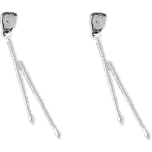 Sterling Silver 31mm 3D Drum Sticks Earrings