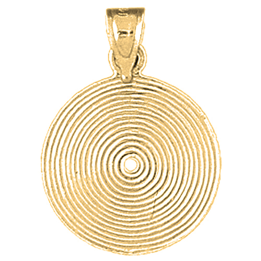 14K or 18K Gold Record Pendant