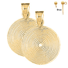 14K or 18K Gold Record Earrings