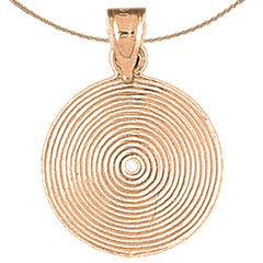 14K or 18K Gold Record Pendant