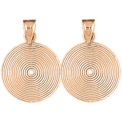 14K or 18K Gold 22mm Record Earrings