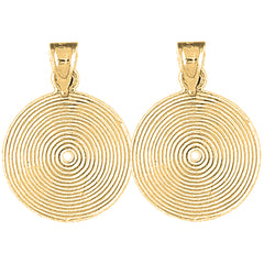 14K or 18K Gold 22mm Record Earrings