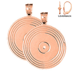 14K or 18K Gold Record Earrings