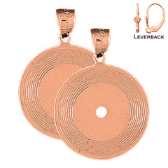 14K or 18K Gold Record Earrings