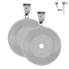 14K or 18K Gold Record Earrings