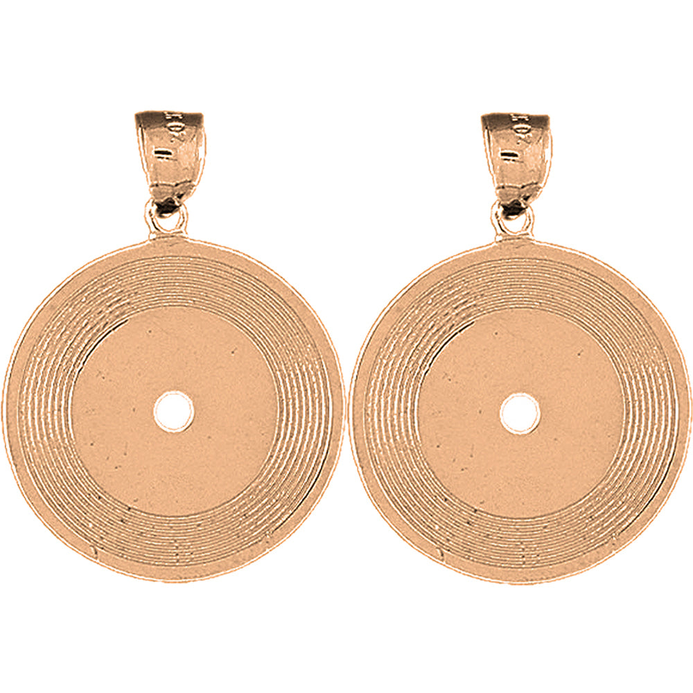 14K or 18K Gold 33mm Record Earrings