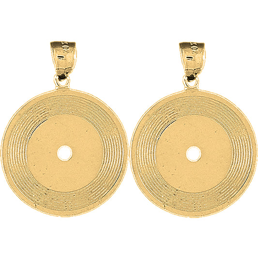 14K or 18K Gold 33mm Record Earrings
