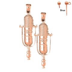 14K or 18K Gold Microphone Earrings