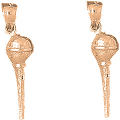 14K or 18K Gold 26mm 3D Microphone Earrings