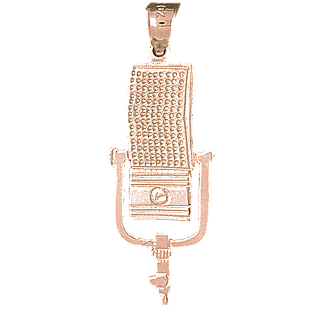 14K or 18K Gold Microphone Pendant