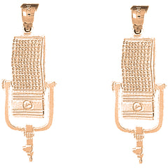 14K or 18K Gold 36mm Microphone Earrings