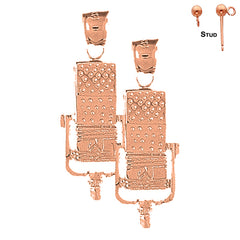 14K or 18K Gold Microphone Earrings