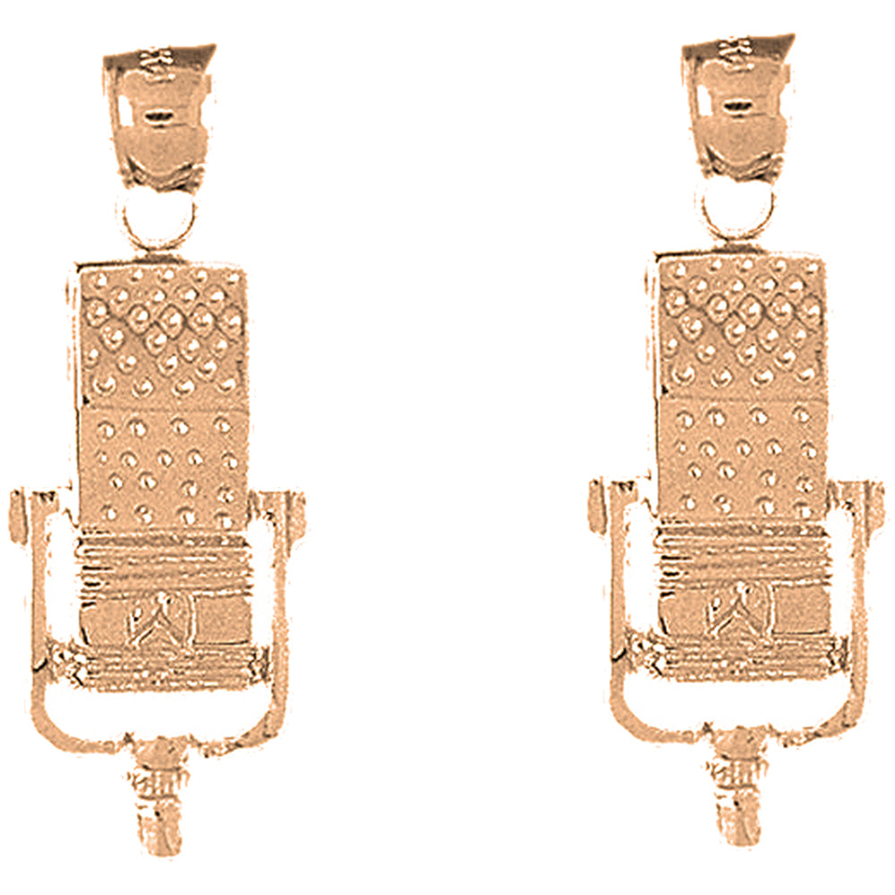 14K or 18K Gold 32mm Microphone Earrings