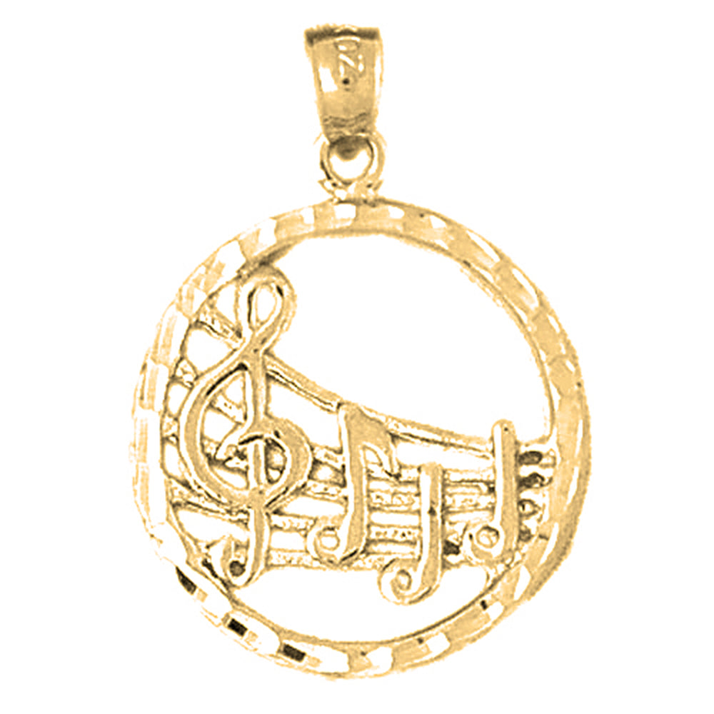 14K or 18K Gold Musical Notes Pendant