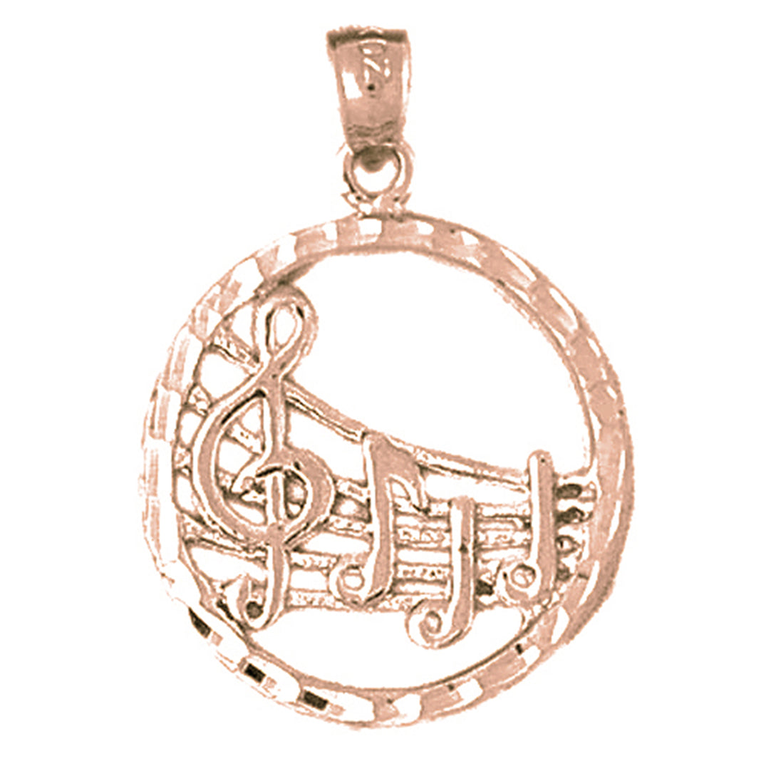 14K or 18K Gold Musical Notes Pendant