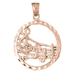 14K or 18K Gold Musical Notes Pendant