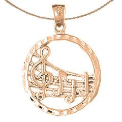 14K oder 18K Gold Musiknoten Anhänger