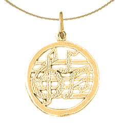 14K or 18K Gold Musical Notes Pendant