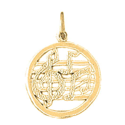 14K or 18K Gold Musical Notes Pendant