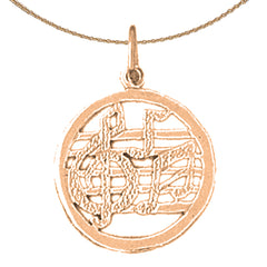 14K or 18K Gold Musical Notes Pendant
