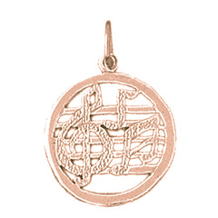 14K or 18K Gold Musical Notes Pendant