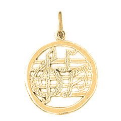 14K or 18K Gold Musical Notes Pendant