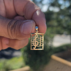 14K or 18K Gold Musical Notes Pendant