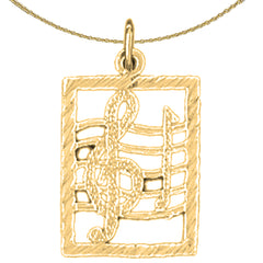 14K or 18K Gold Musical Notes Pendant