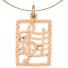14K or 18K Gold Musical Notes Pendant