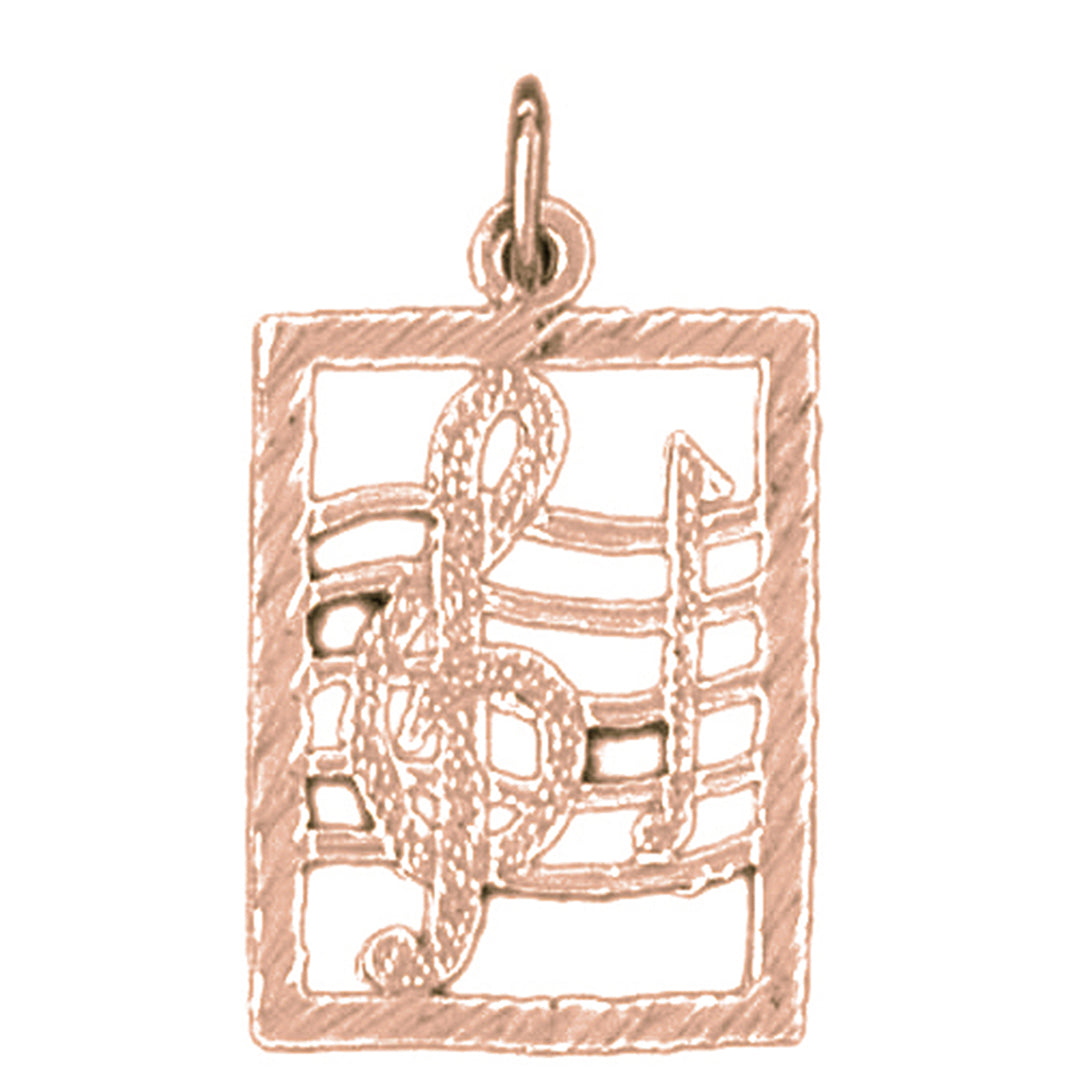 14K or 18K Gold Musical Notes Pendant