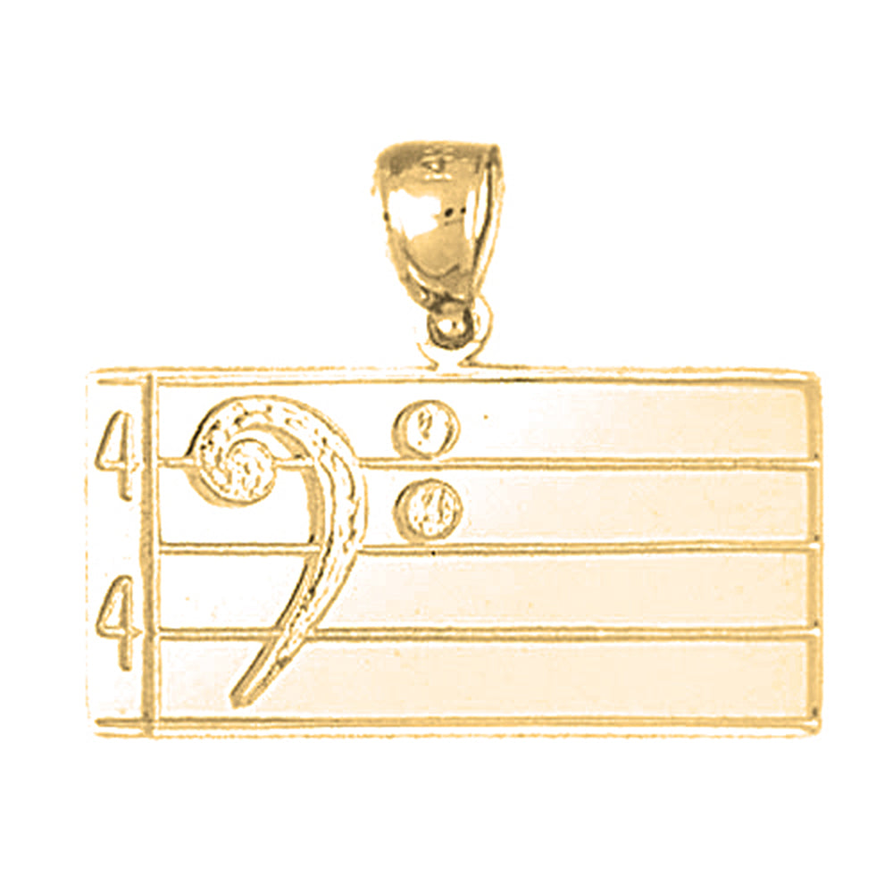 14K or 18K Gold Treble Clef Pendant