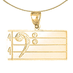 14K or 18K Gold Treble Clef Pendant
