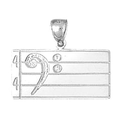 14K or 18K Gold Treble Clef Pendant