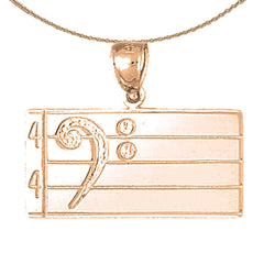 14K or 18K Gold Treble Clef Pendant