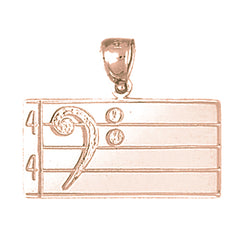 14K or 18K Gold Treble Clef Pendant