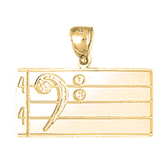 14K or 18K Gold Treble Clef Pendant