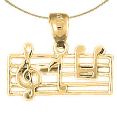 14K or 18K Gold Treble Clef Pendant