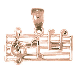 14K or 18K Gold Treble Clef Pendant