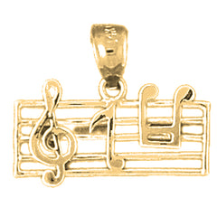 14K or 18K Gold Treble Clef Pendant
