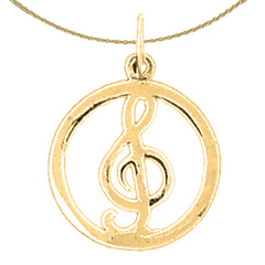 14K or 18K Gold Treble Clef Pendant