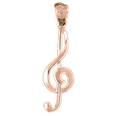 14K or 18K Gold Treble Clef Pendant