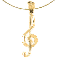 14K oder 18K Gold Violinschlüssel Anhänger