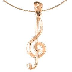 14K oder 18K Gold Violinschlüssel Anhänger