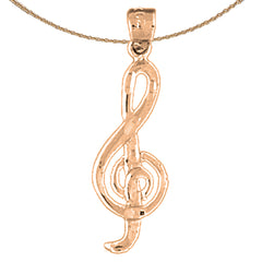 14K oder 18K Gold Violinschlüssel Anhänger